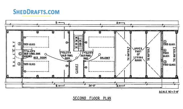 24x36 A Frame Cabin Shed Plans Blueprints 03 Second Floor Plan