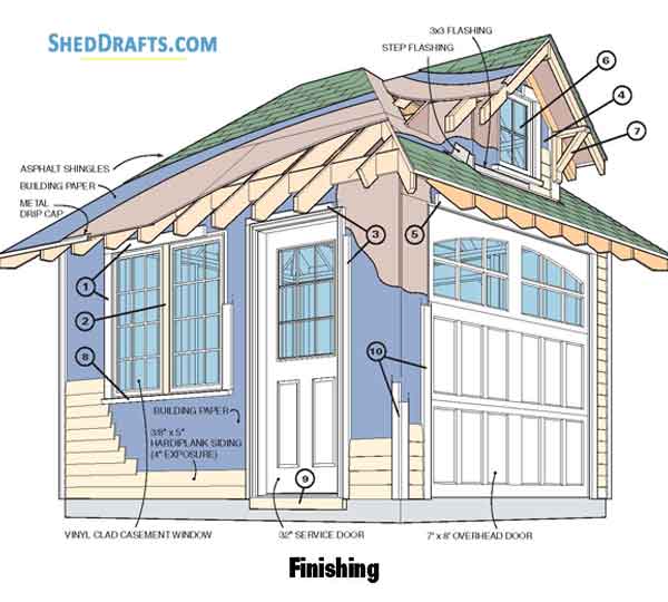 10x12 Hip Roof Storage Shed Dormer Plans Blueprints 07 Siding Finishing