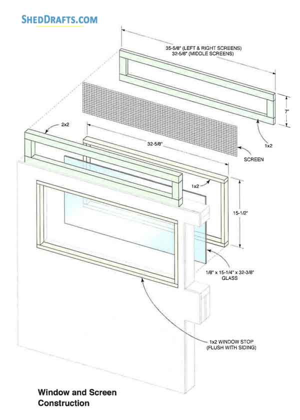 12x12 Lean To Storage Shed Plans Blueprints 06 Window Frame Detail