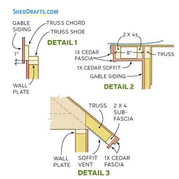12x16 Storage Shed Building Plans Blueprints 07 Soffit Chord Detail