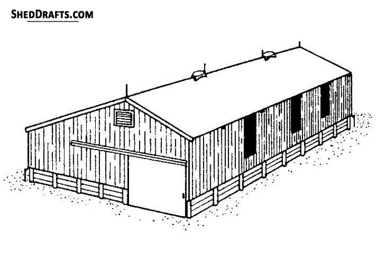42x64 Pole Barn Plans Blueprints 00 Draft Design