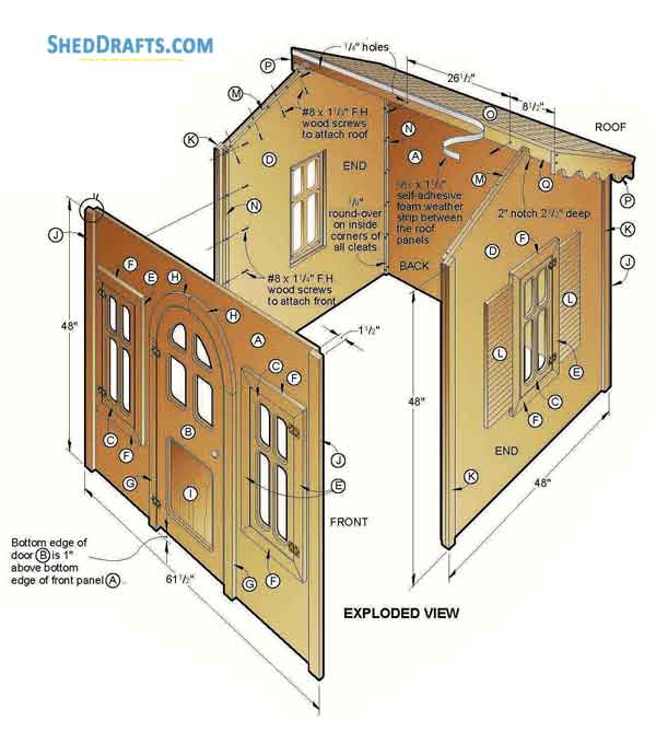 4x5 Playhouse Shed Plans Blueprints 01 Building Section