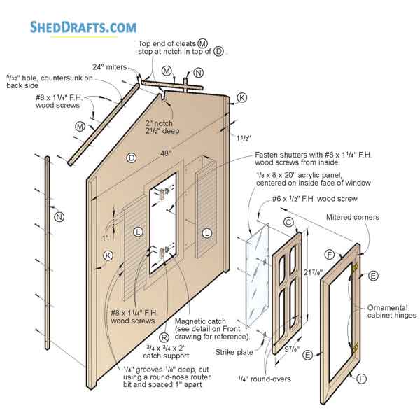 4x5 Playhouse Shed Plans Blueprints 07 Window Layout