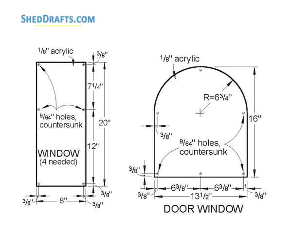 4x5 Playhouse Shed Plans Blueprints 10 Door Window Cutting