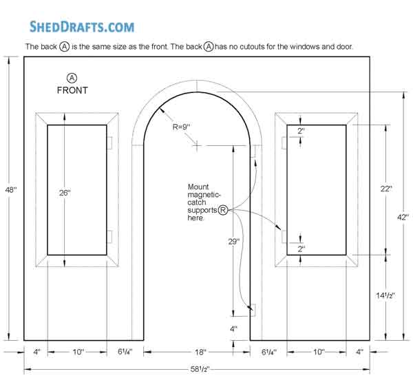4x5 Playhouse Shed Plans Blueprints 11 Front Wall Framing