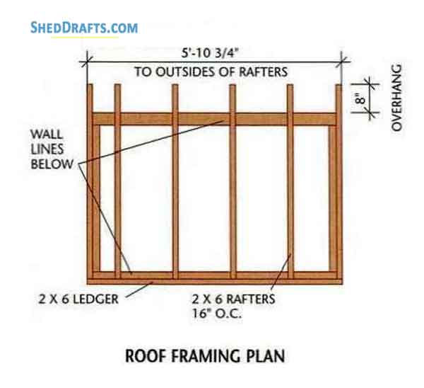 4x6 Lean To Roof Tool Shed Plans Blueprints 12 Roof Framing Plan