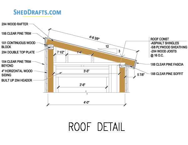 4x8 Lean To Tool Shed Plans Blueprints 07 Roof Detail