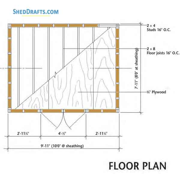 8x10 Simple Storage Shed Plans Blueprints 09 Foundation Layout