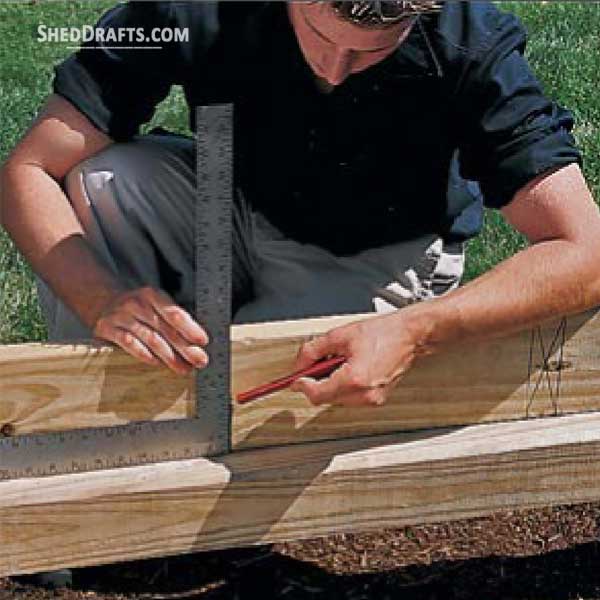 Build Wooden Shed Floor 07 Mark Header Layout
