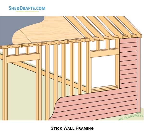 Shed Wall Framing 01 Stick Wall Framing Technique