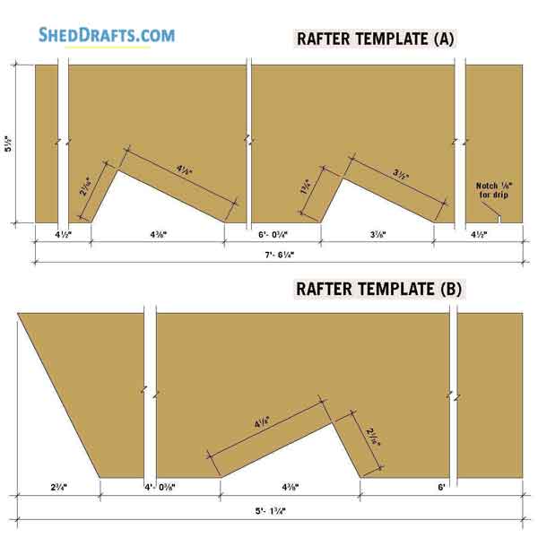 10x10 Clerestory Shed Plans Blueprints 09 Rafter Template