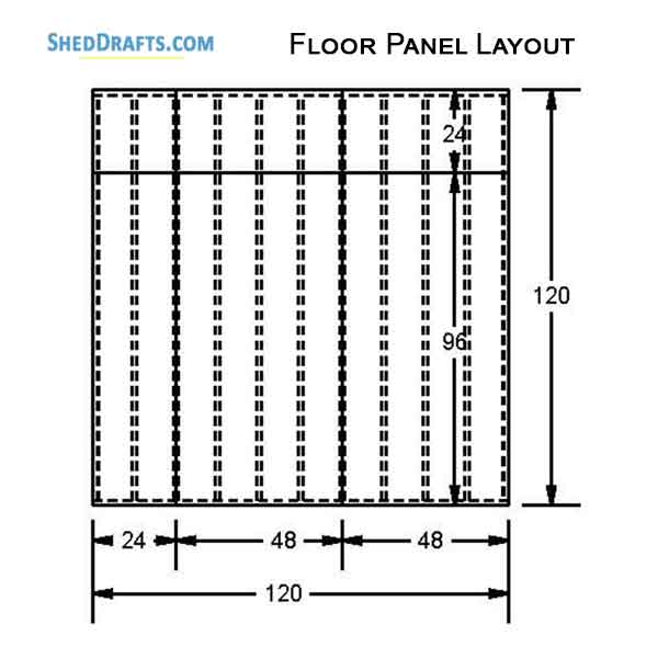 10x10 Gable Garden Storage Shed Plans Blueprints 06 Floor Framing Plan