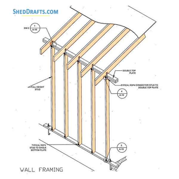10x10 Gable Shed Framing Plans Blueprints 07 Wall Framing