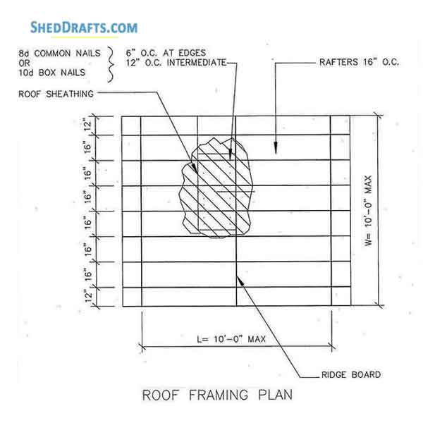 10x10 Gable Shed Framing Plans Blueprints 13 Roof Framing Plan