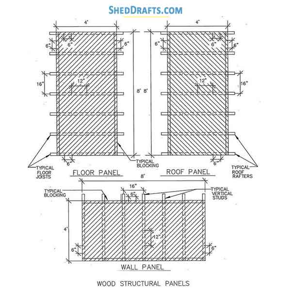 10x10 Gable Shed Framing Plans Blueprints 14 Floor Roof Wall Panels
