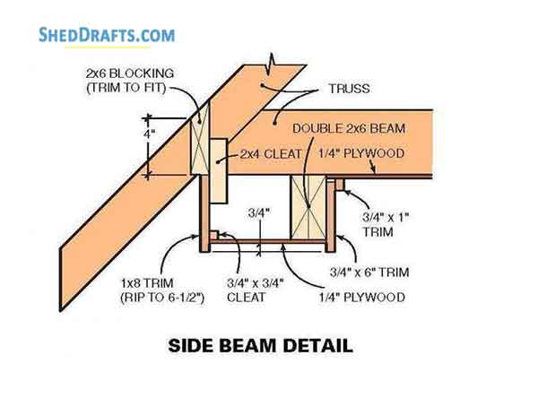 10x10 Storage Shed With Loft Plans Blueprints 11 Side Beam Detail