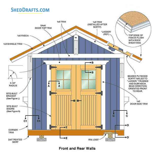 10×12 gable garden shed plans blueprints for diy construction