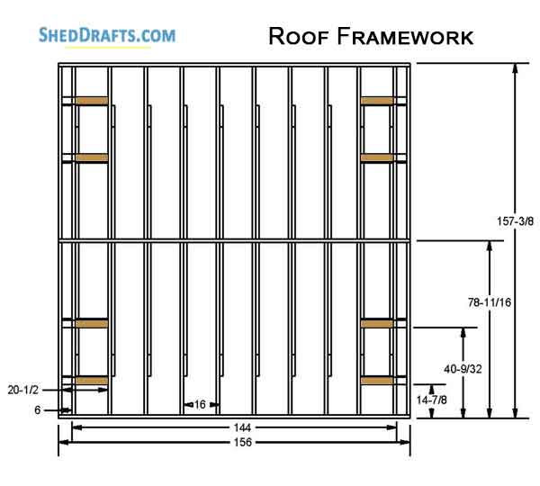 10x12 Gable Garden Storage Shed Plans Blueprints 12 Roof Framing Details