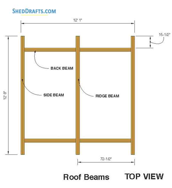 10x12 Gable Storage Shed Plans Blueprints 06 Roof Beam Layout