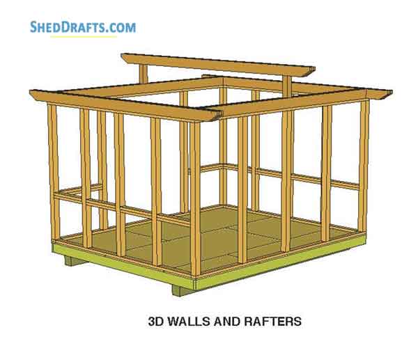 10x12 Gable Storage Shed Plans Blueprints 09 Wall Layout