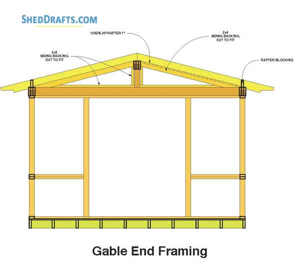 10x12 Gable Storage Shed Plans Blueprints 15 Gable End Framing