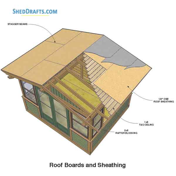 10x12 Gable Storage Shed Plans Blueprints 16 Roof Sheathing
