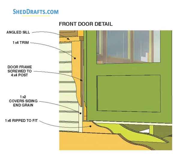 10x12 Gable Storage Shed Plans Blueprints 20 Door Frame Detail