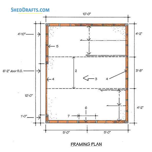 10x12 Gable Utility Shed Plans Blueprints 01 Floor Frame