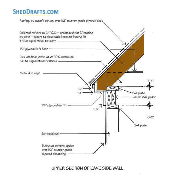 10x12 Gable Utility Shed Plans Blueprints 07 Eave Details