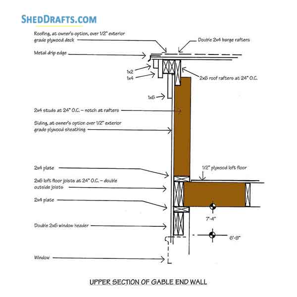 10x12 Gable Utility Shed Plans Blueprints 08 Gable Wall