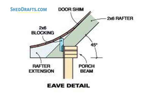 10x12 Garden Shed With Porch Building Plans Blueprints 04 Eave Detail