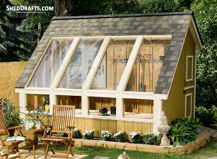 10x12 Greenhouse Saltbox Garden Shed Plans Blueprints 00 Draft Design