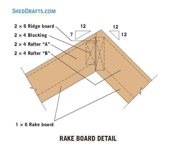 10x12 Greenhouse Saltbox Garden Shed Plans Blueprints 18 Rake Board Details