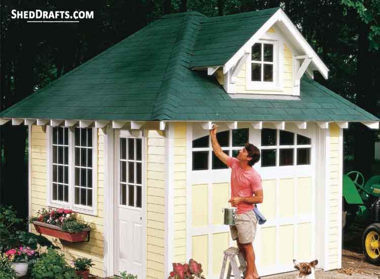 12x16 tall gable storage shed plan