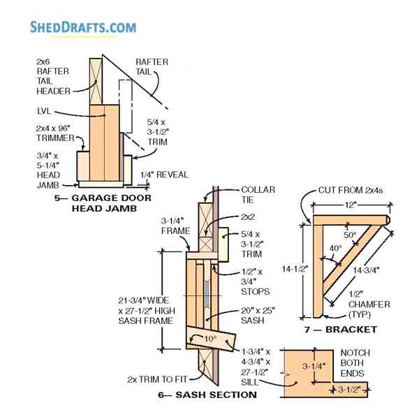 10x12 Hip Roof Storage Shed Dormer Plans Blueprints 09 Sash Bracket Section