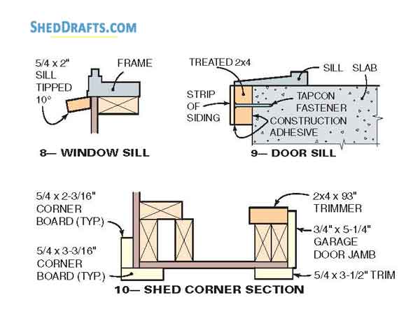 10x12 Hip Roof Storage Shed Dormer Plans Blueprints 10 Door Window Sill