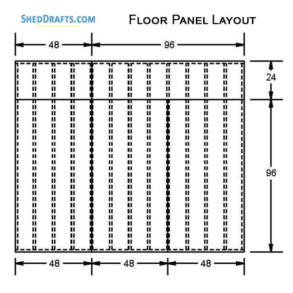 10x12 Saltbox Storage Shed Diy Plans Blueprints 06 Floor Framing Plan