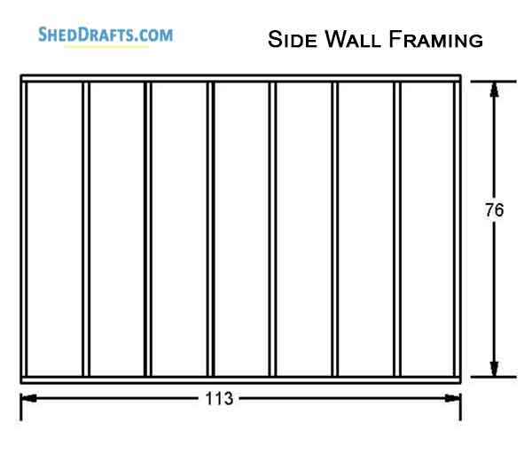 10x12 Saltbox Storage Shed Diy Plans Blueprints 09 Side Wall Framing