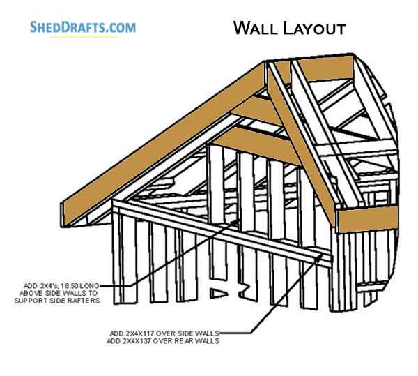 10x12 Saltbox Storage Shed Diy Plans Blueprints 11 Wall Framing Layout