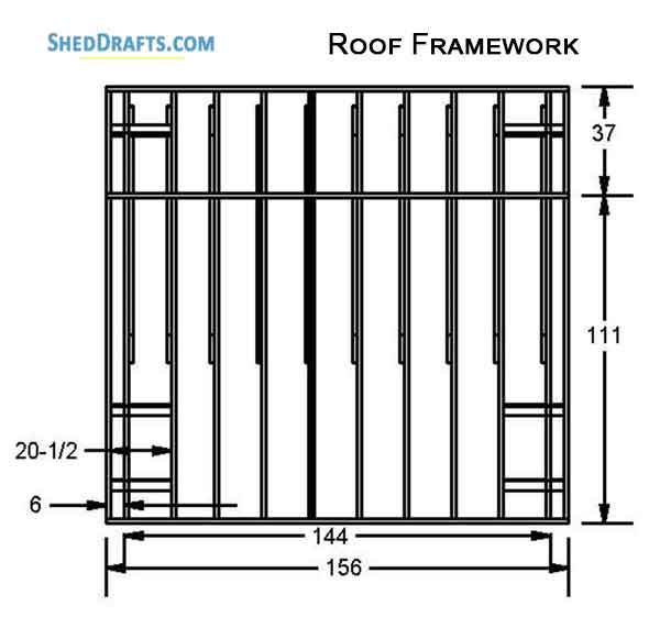 10x12 Saltbox Storage Shed Diy Plans Blueprints 12 Roof Framing Details