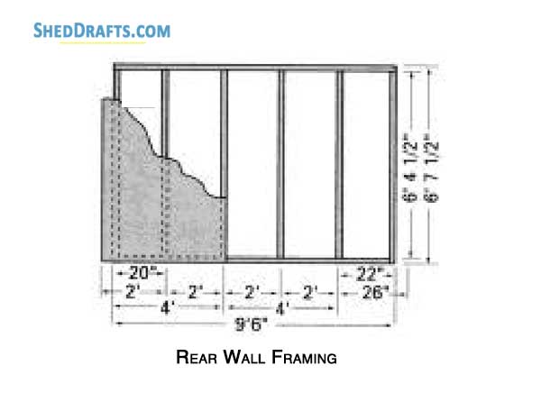 10x12 Shed Plans 05 Rear Wall Framing