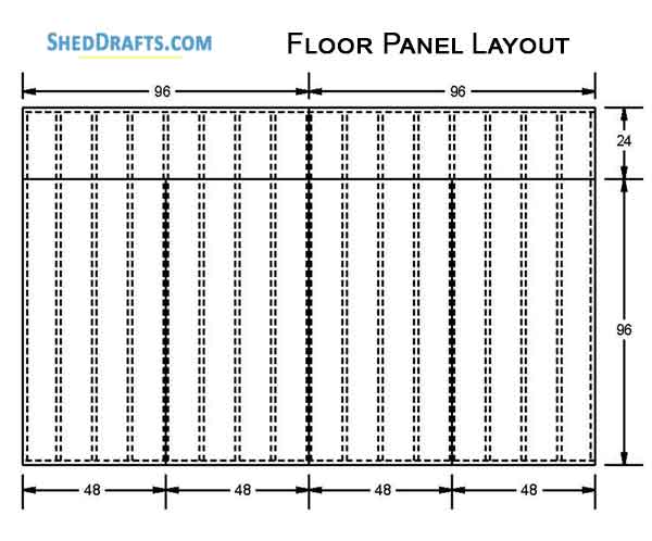 10x16 Gable Garden Storage Shed Plans Blueprints 06 Floor Framing Plan