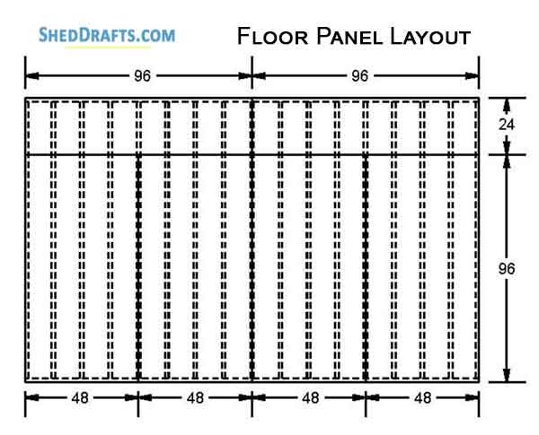 10x16 Saltbox Storage Shed Diy Plans Blueprints 06 Floor Framing Plan