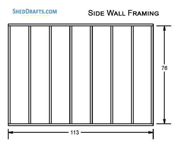 10x16 Saltbox Storage Shed Diy Plans Blueprints 09 Side Wall Framing