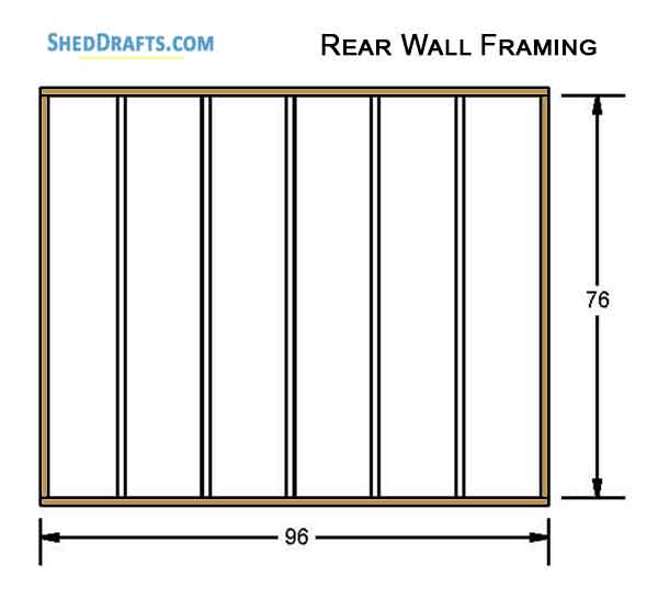 10x16 Saltbox Storage Shed Diy Plans Blueprints 10 Back Wall Framing