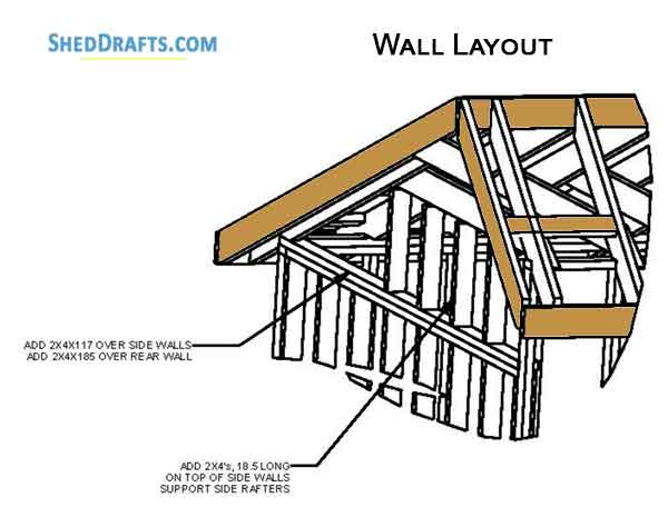 10x16 Saltbox Storage Shed Diy Plans Blueprints 11 Wall Framing Layout