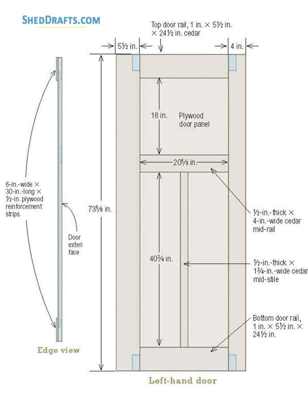 10x16 Storage Shed Building Plans Blueprints 05 Door Frame Detail