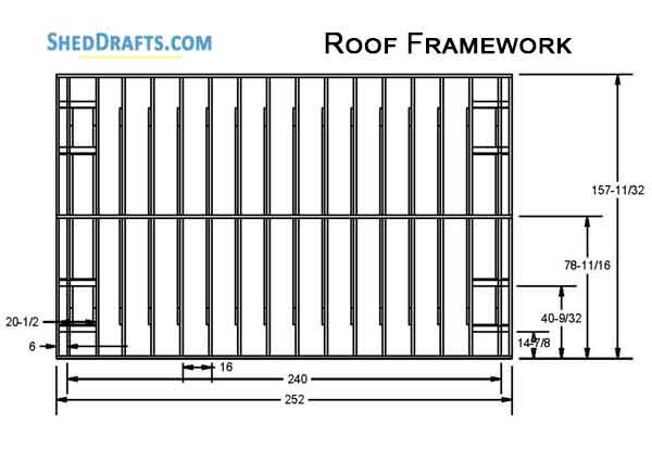 10x20 Gable Garden Storage Shed Plans Blueprints 12 Roof Framing Details