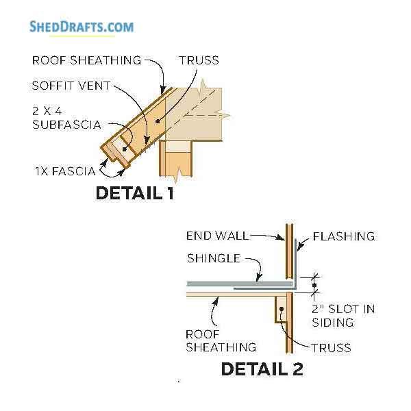 10x20 Large Storage Shed Building Plans Blueprints 10 Roof Sheathing Details