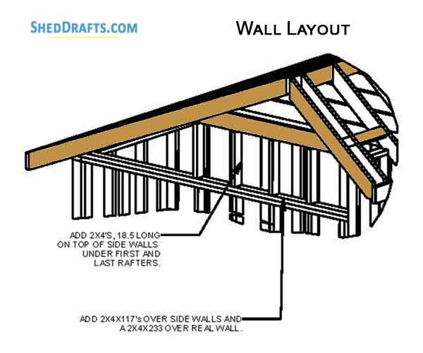 10x20 Saltbox Storage Shed Diy Plans Blueprints 11 Wall Framing Layout